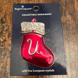 Regent Square Crystal Christmas Stocking Tree Ornament Fine European Crystals